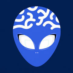 Alien Brain logo, a blue alien
